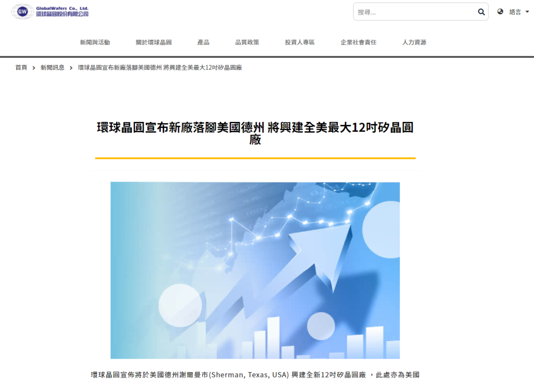 50億美元！環(huán)球晶宣布于美國(guó)德州建廠，董事長(zhǎng)回應(yīng)(圖1)